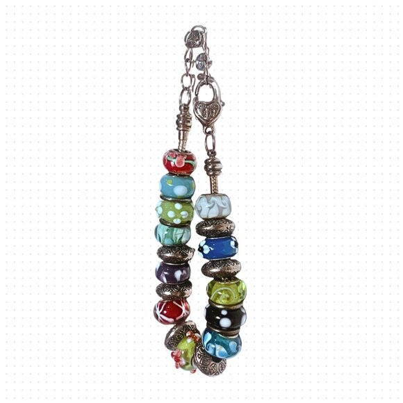 Trollbeads 925 Silver Charm Bracelet – Loaded with Murano Glass Beads - Picture 2 of 4